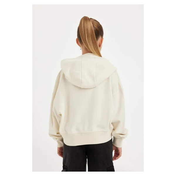 Defacto Kız Çocuk Oversize Geniş Kalıp Kapüşonlu İşlemeli Sweatshirt D2885a824wn - Görsel 6