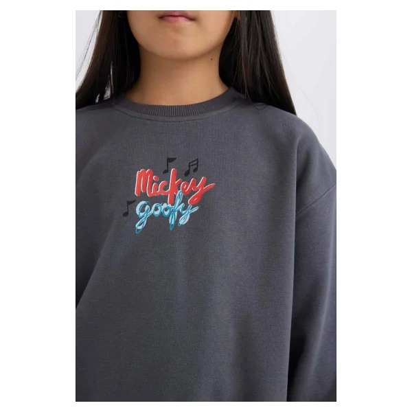 Defacto Kız Çocuk Disney Mickey Mouse &Friends Oversize Geniş Kalıp Kapüşonlu Sırt Baskılı Sweatshirt D4378a824wn - 13 - 14 Yaş - Antrasit-Ar148 - Görsel 6