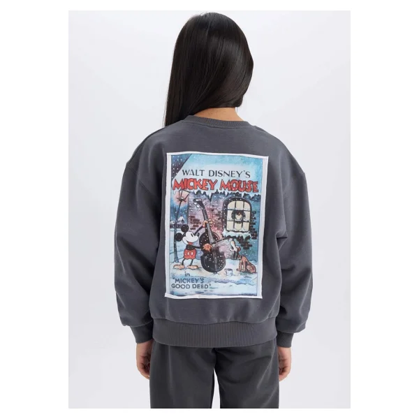 Defacto Kız Çocuk Disney Mickey Mouse &Friends Oversize Geniş Kalıp Kapüşonlu Sırt Baskılı Sweatshirt D4378a824wn - 13 - 14 Yaş - Antrasit-Ar148 - Görsel 7
