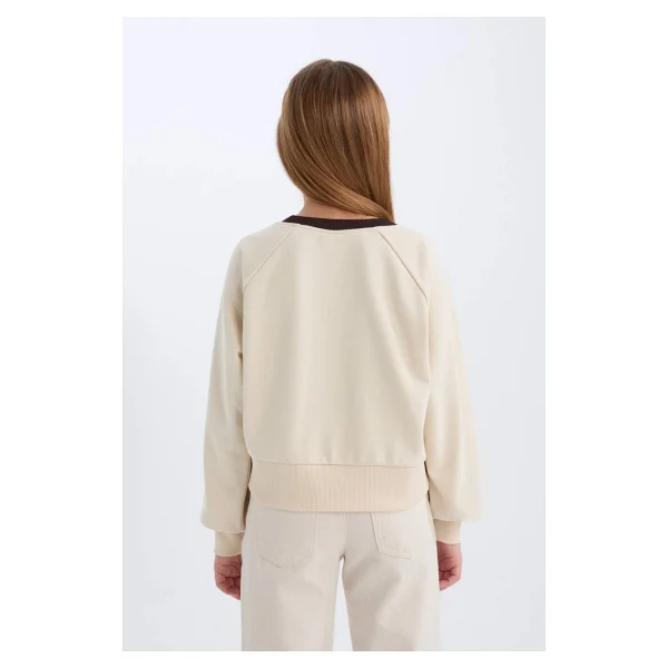 Defacto Kız Çocuk Relax Fit Bisiklet Yaka Baskılı İçi Yumuşak Tüylü Sweatshirt D7042a824wn - Görsel 7