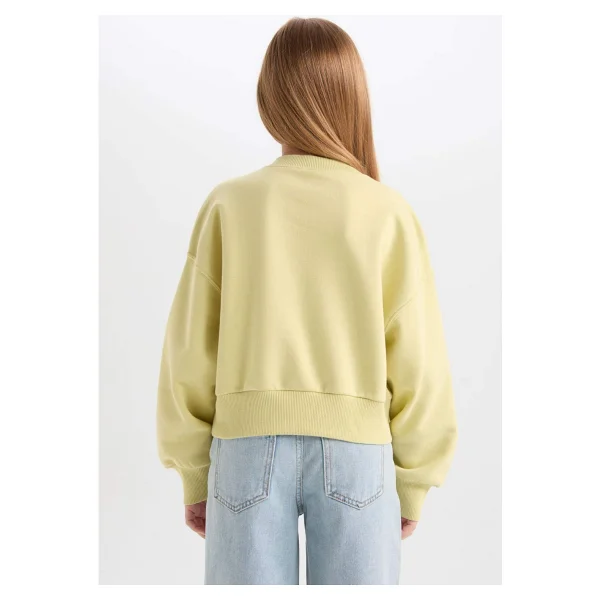Defacto Kız Çocuk Cropped Fit V Yaka Basic Düz Sweatshirt D7047a824wn - Görsel 6