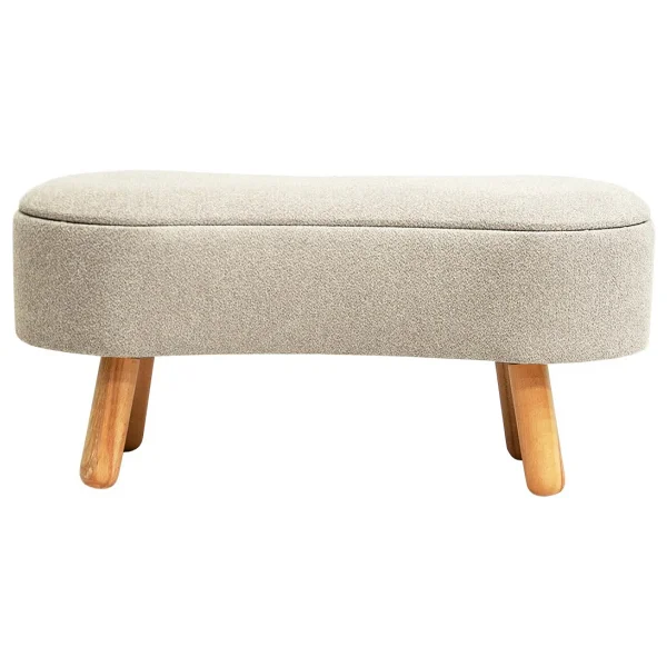 Zem Scala Sandıklı Bohem Ahşap Ayaklı Puf/Bench, Sütlü Kahve - Görsel 4