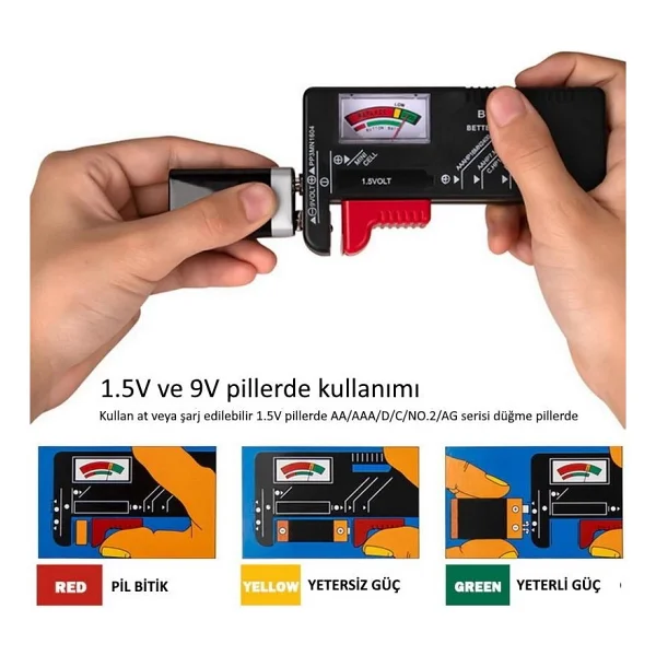 Wellhise BT-168 Pil Ölçüm Cihazı Test Cihazı - Görsel 3