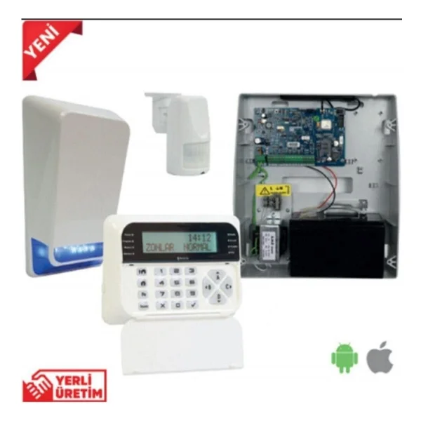 Teknım Pars Tsp-5324lcda Gsm/Gprs Alarm Seti. 1xtsp5324 4+4 Zon Panel, 1xtsk-5710 Lcd Keypad, 1xtss- - Görsel 2