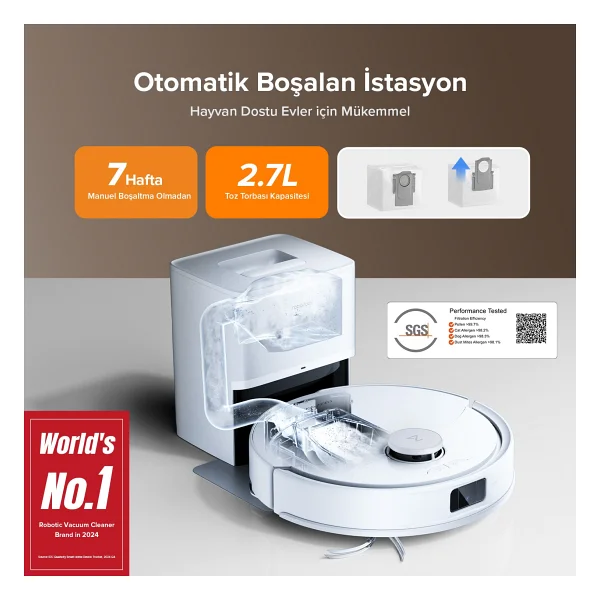Roborock Q8 Max Pro Plus Çöp İstasyonlu Akıllı Robot Süpürge - Görsel 8