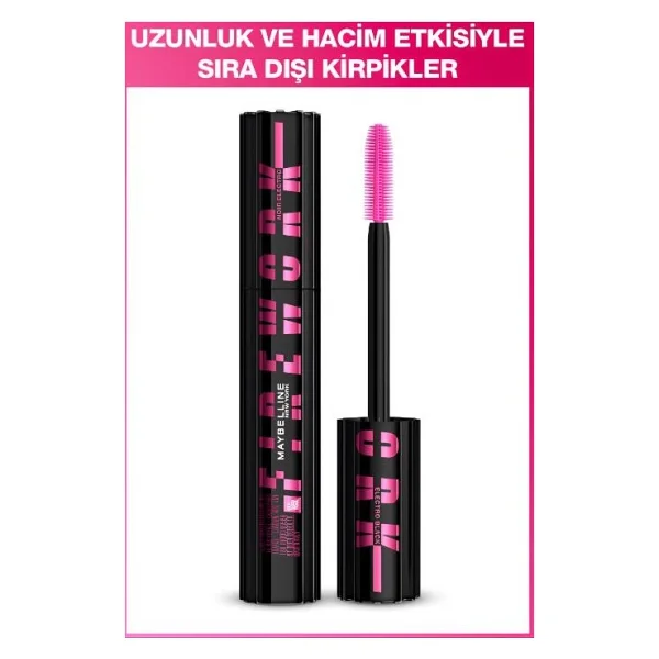 Maybelline New York Lash Sensational Firework Hacim Veren Electroblack Yoğun Siyah Maskara - Görsel 9