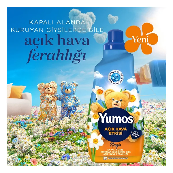 Yumoş Açık Hava Etkisi Nergis Konsantre Yumuşatıcı 60 Yıkama 1.44 Lt - Görsel 3