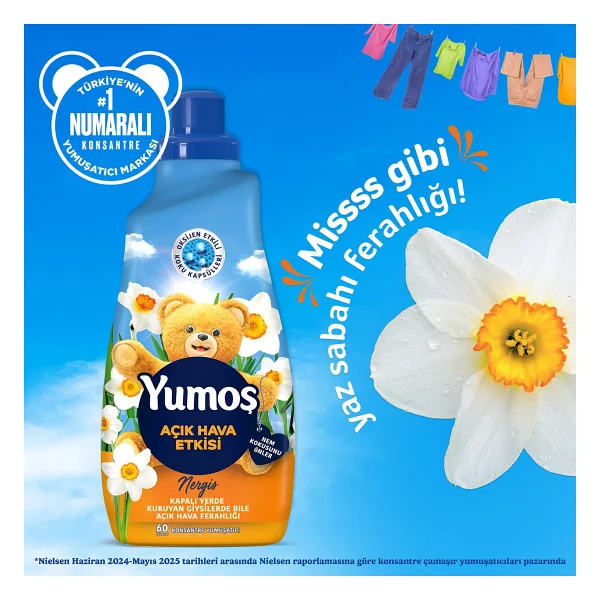 Yumoş Açık Hava Etkisi Nergis Konsantre Yumuşatıcı 60 Yıkama 1.44 Lt - Görsel 4
