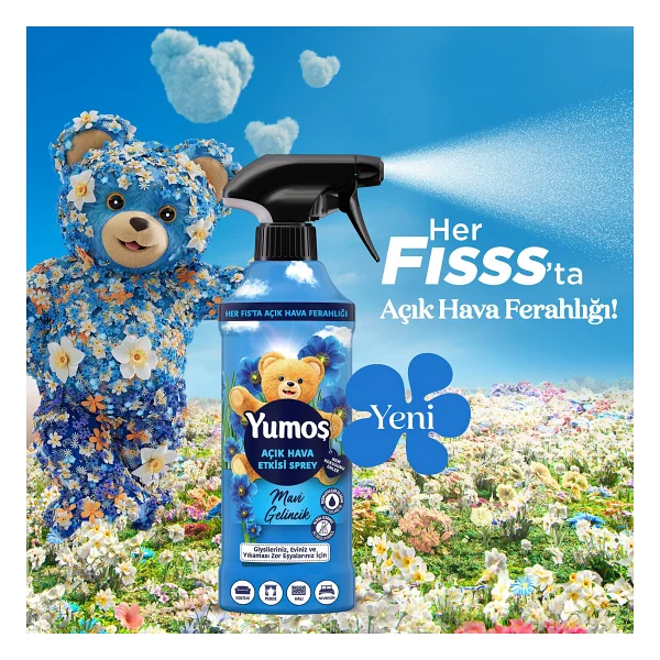 Yumoş Açık Hava Etkisi Mavi Gelincik Yıkaması Zor Eşyalar İçin Sprey 430 Ml - Görsel 3