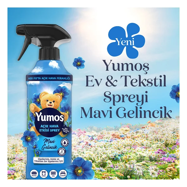 Yumoş Açık Hava Etkisi Mavi Gelincik Yıkaması Zor Eşyalar İçin Sprey 430 Ml - Görsel 4