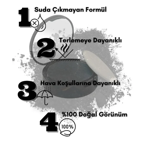 Topaxx Koyu Kahve Suda Çıkmayan Topik Pudra 14 G - Görsel 3
