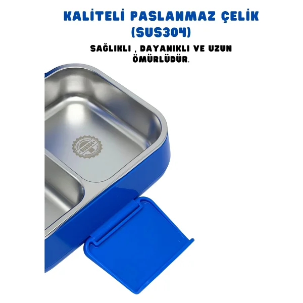 Wiggle 1030ml Lunchbox Tek Katlı 2 Bölmeli Paslanmaz Çelik Sefer Tası Yemek Kutusu - 0,5 X 7 Cm - Görsel 2