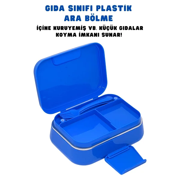 Wiggle 1030ml Lunchbox Tek Katlı 2 Bölmeli Paslanmaz Çelik Sefer Tası Yemek Kutusu - 0,5 X 7 Cm - Görsel 4