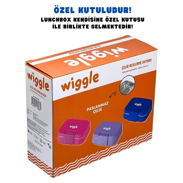Wiggle 1030ml Lunchbox Tek Katlı 2 Bölmeli Paslanmaz Çelik Sefer Tası Yemek Kutusu - 0,5 X 7 Cm - Görsel 5