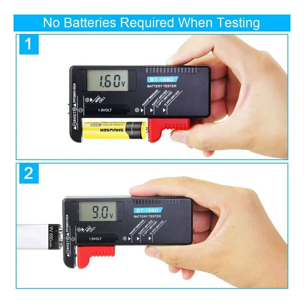 Wellhise BT-168d Lcd Dijital Pil Ölçüm Cihazı Test Cihazı - Görsel 4