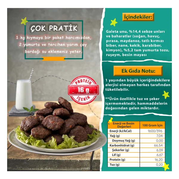 Makarna Lütfen Sebzeli Ve Yumurtalı Köfte Harcı 180 Gr - Görsel 2
