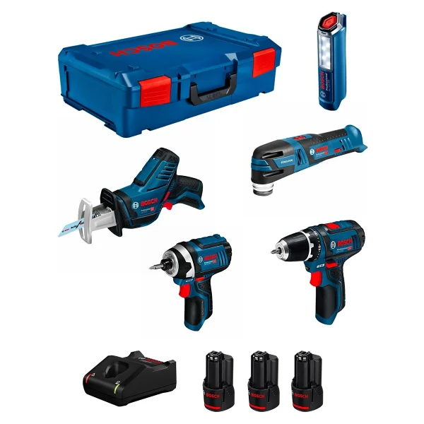 Bosch 12 Volt 5 Li Akülü Set (Gsr 12v-15 + Gop 12v-28 + Gdr 12v-105 + Gsa 12v-14 + Glı 12v-300 + 3 X 2,0 Ah + Gal 12v-40 + L-Boxx XL) - Görsel 3