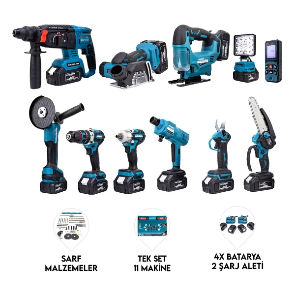 Dawreek 11'li Set Darbeli Akülü Vidalama 350 Nm Tork Ve 4 Akü İle Ergonomik Taşıma Çantası - Görsel 8