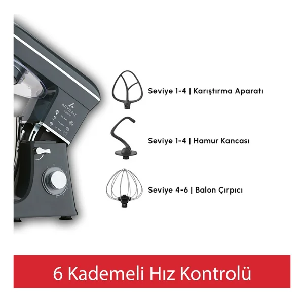 Aryıldız Power Chef XXL 2000 W 10 Lt Stand Mikser - Görsel 4