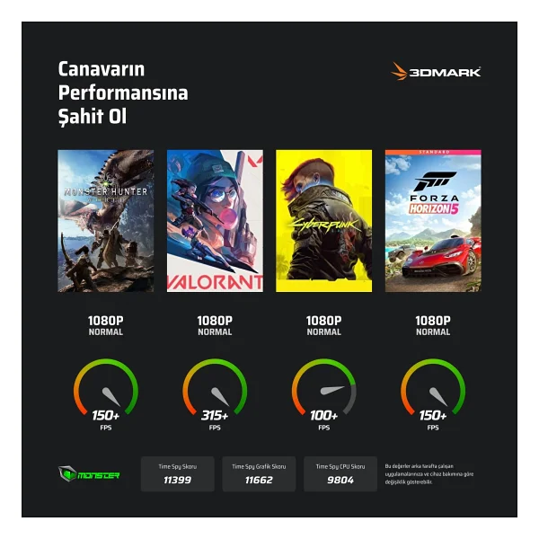 Monster Tulpar T7 V26.2.1 İ7-13620h 16 GB 1 TB SSD Rtx5060 17.3" W11h Full HD Gaming Laptop - Görsel 2
