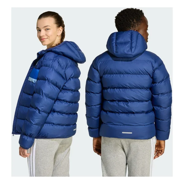 Adidas Synthetic Down Jw2453-Jl7431 Kapüşonlu Lacivert Çocuk Şişme Mont - Görsel 4