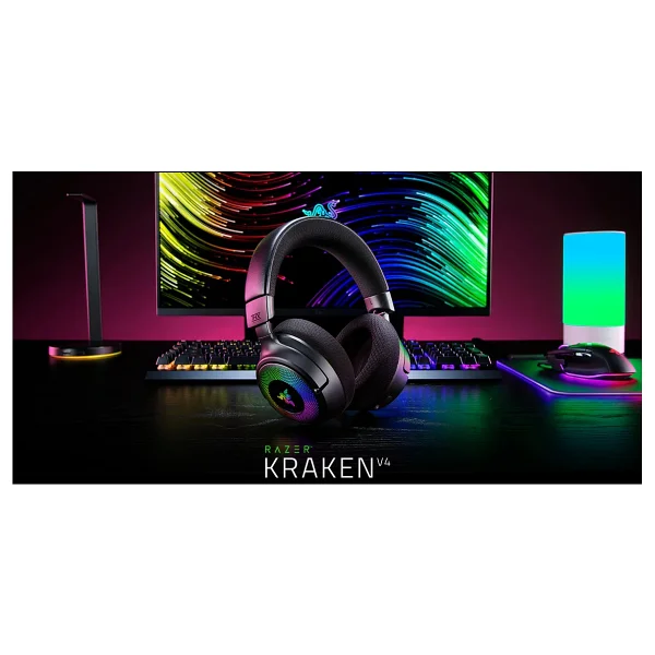 Razer Kraken V4 Rz04-05170100-R3m1 RGB USB Kablolu/Kablosuz Kulak Üstü Oyuncu Kulaklığı - Görsel 6