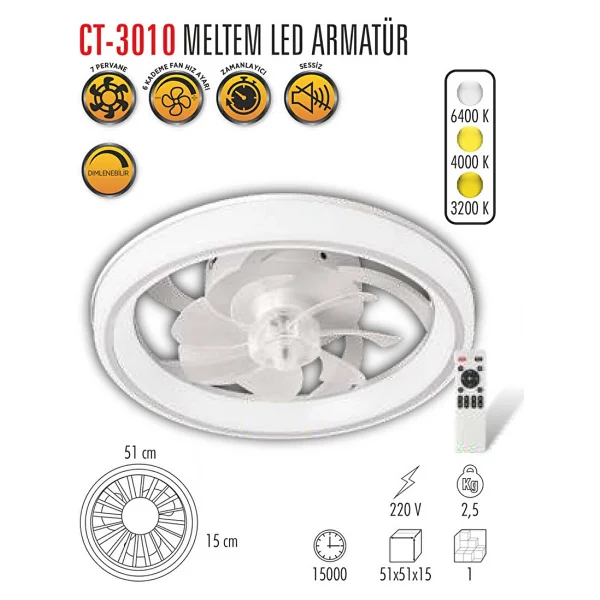 Cata Ct-3010 Uzaktan Kumandalı Tavan Vantilatörü - Görsel 5