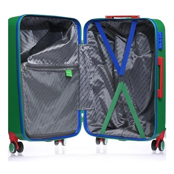Benetton Bnt600-01 Abs Yeşil Büyük Boy Valiz - Görsel 4