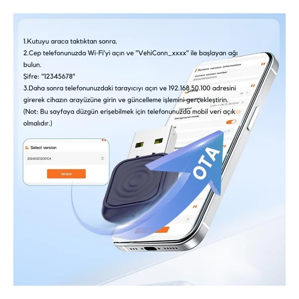 Carlinkit Mini Ultra 2025 Kablosuz Carplay & Android Auto Adaptörü Kablolu Sistemi Kablosuza Çevir Tüm Telefonlar İle Uyumlu - Görsel 5