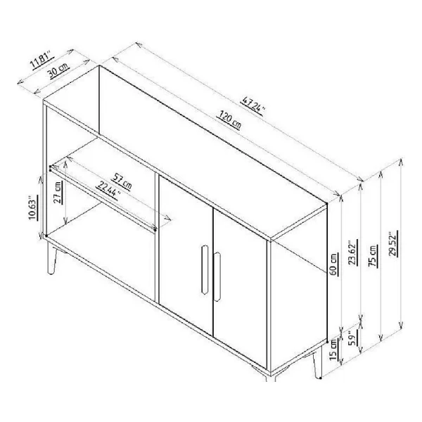 Lavel 120cm Konsol,TV Ünitesi,TV Dolabı,Çok Amaçlı Dolap - Safirmeşe - Görsel 5