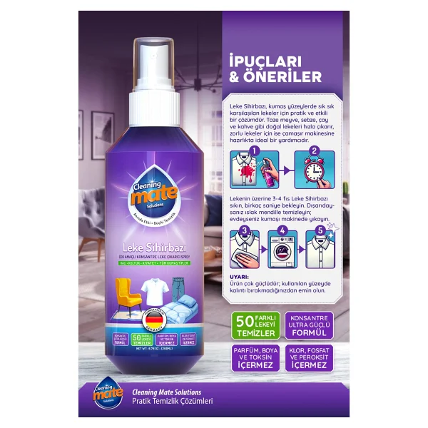 Cleaning Mate Solutions Leke Sihirbazı 200 Ml - Görsel 7