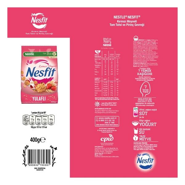 Nesfit Kırmızı Meyveli Kahvaltılık Gevrek 400 Gr - Görsel 5