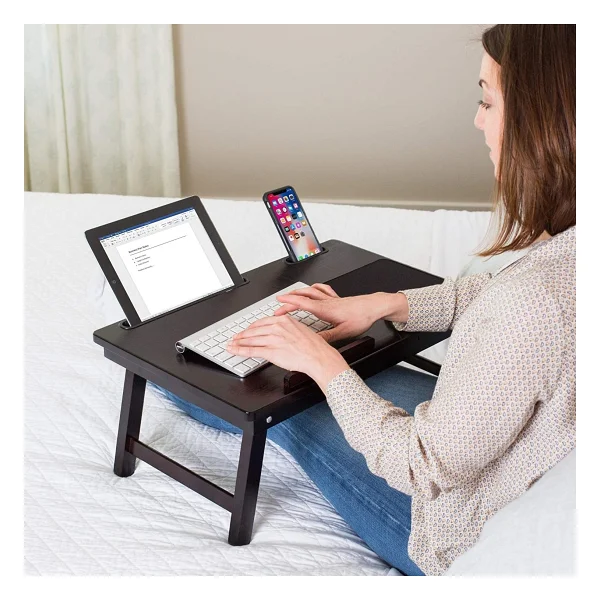 Hodbehod Eğim Ayarlı Ahşap Portatif Tablet Laptop Sehpası Keyif Masası - Görsel 3
