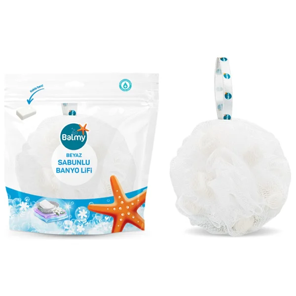 Balmy Naturel Beyaz Sabunlu Ponpon Lif - Görsel 2