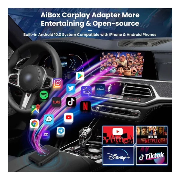 Carlinkit 3in1 Kablosuz Carplay & Android Auto Smart Box 4gb/32gb Netflix & Youtube Destekli Trafikte Futbol Izle Çocuklar Için Çizgi Film Izle - Görsel 2