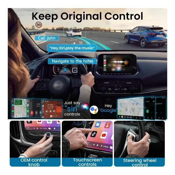 Carlinkit 3in1 Kablosuz Carplay & Android Auto Smart Box 4gb/32gb Netflix & Youtube Destekli Trafikte Futbol Izle Çocuklar Için Çizgi Film Izle - Görsel 3