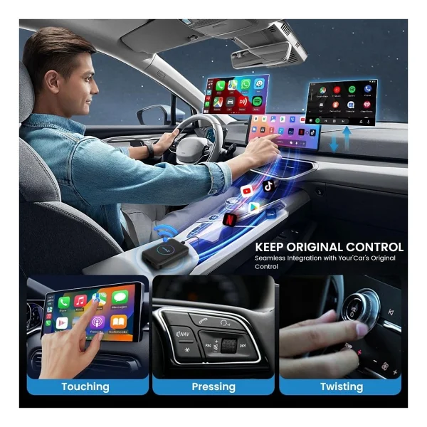 Carlinkit 3in1 Kablosuz Carplay & Android Auto Smart Box 4gb/32gb Netflix & Youtube Destekli Trafikte Futbol Izle Çocuklar Için Çizgi Film Izle - Görsel 5
