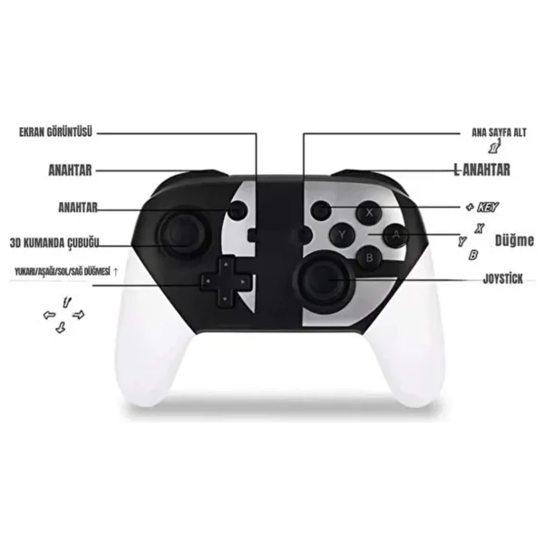 Nintendo Switch Pro Controller Super Smash Bros Ultimate Edition - Siyah - Beyaz - Görsel 2