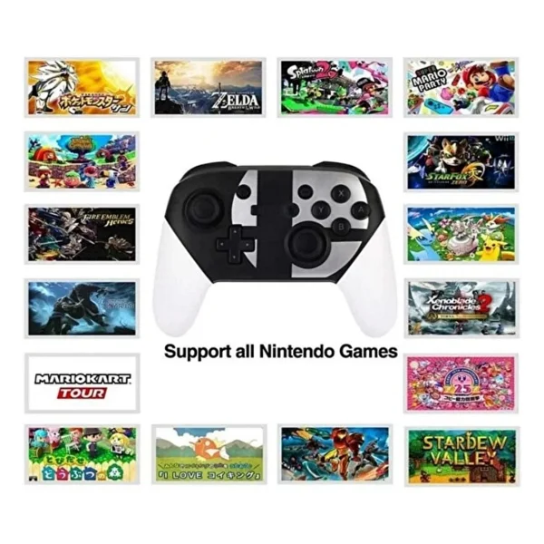 Nintendo Switch Pro Controller Super Smash Bros Ultimate Edition - Siyah - Beyaz - Görsel 3