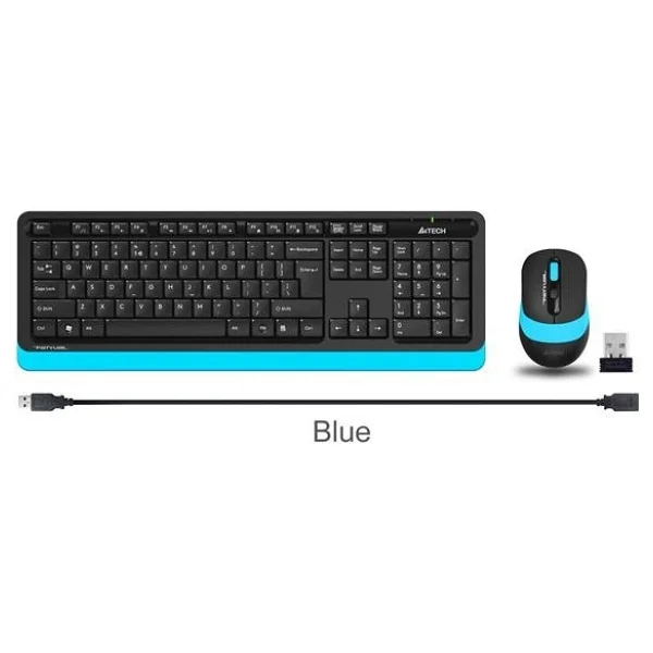A4 Tech Fg1010 Siyah-Mavi Q Kablosuz Klavye Mouse Seti - Görsel 4