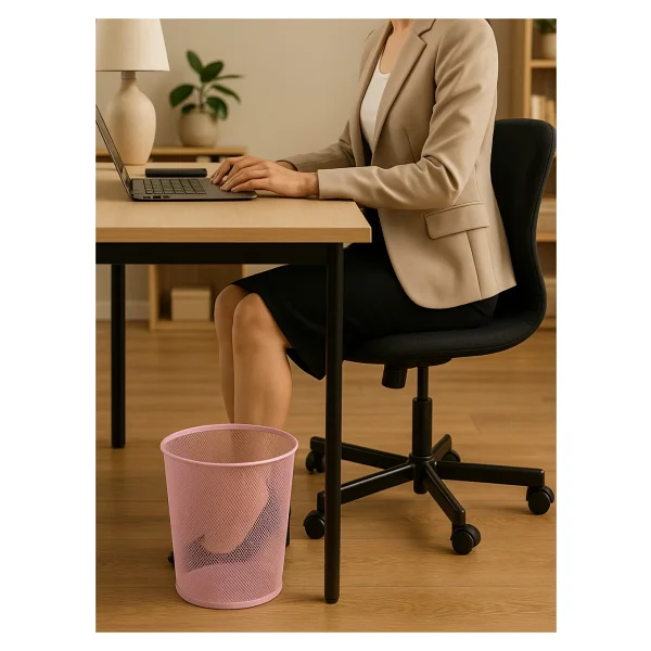 Need Tam Delikli Metal Fileli Toz Pembe Çöp Kovası - Nd-1044 - Standart - Görsel 3