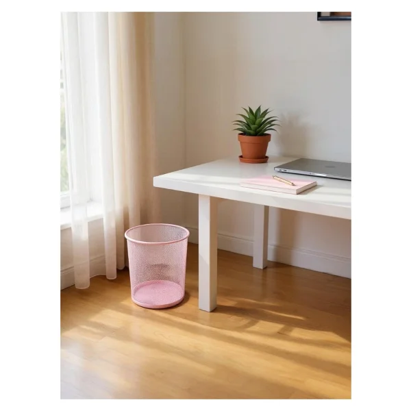 Need Tam Delikli Metal Fileli Toz Pembe Çöp Kovası - Nd-1044 - Standart - Görsel 4
