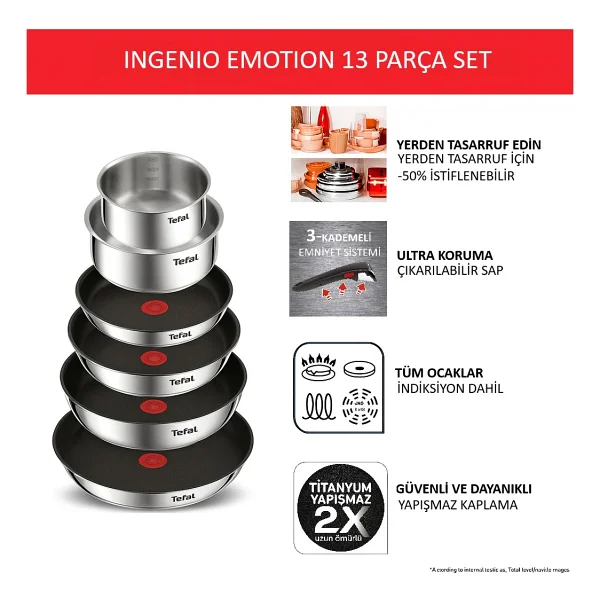 Tefal Ingenio Emotion 2x 13 Parça Tencere Seti - Görsel 3