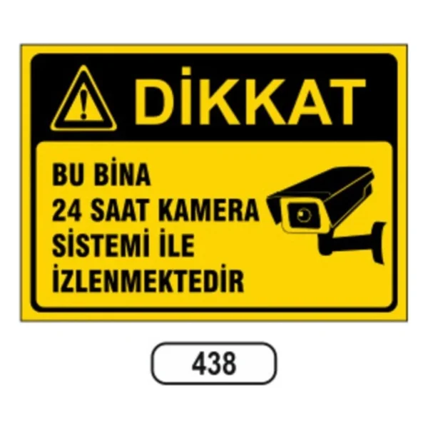Bu Bina 24 Saat Kamera Sistemi Ile Izlemektedir Uyarı Levhası - Görsel 2