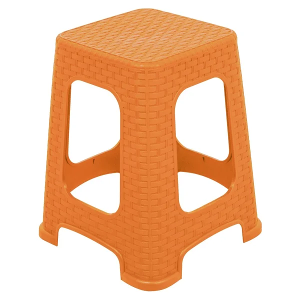 Mandella Sağlam Plastik Karizma Rattan Tabure (6 Adet) Tik - Görsel 3