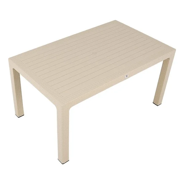 Mandella 90x150 Elit Rattan Masa - Beyaz - Görsel 4