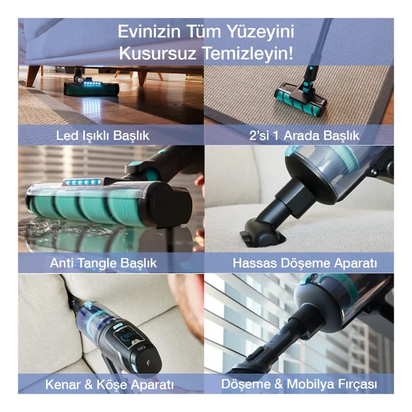 Fakir Bolt X Plus Aqua 8472 Şarjlı Dikey Süpürge - Görsel 6