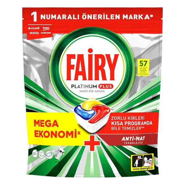 Fairy Platinum Plus Bulaşık Makinesi Tableti 57'li - Görsel 4