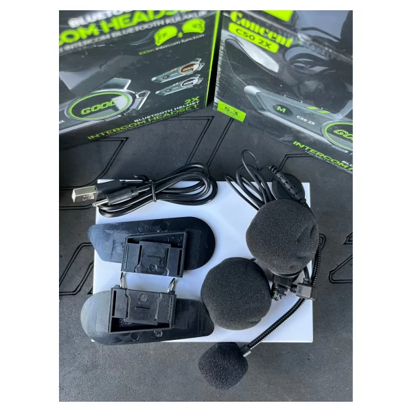 2 Bağlantılı Motosiklet Kask Kulaklık Intercom Işıklı Motorsiklet Interkom - Görsel 3