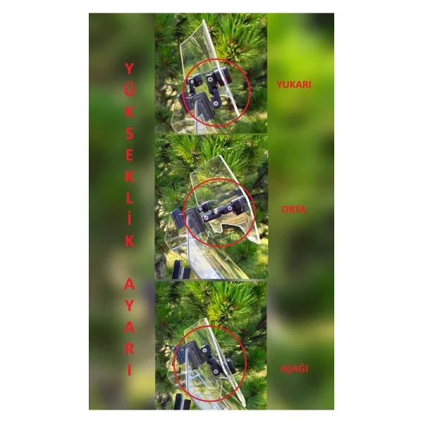 Cfmoto Uyumlu Deflektör Rüzgar Saptırıcı Siperlik Şeffaf Motor Camı Cam Uzatma Model 2 - Görsel 5